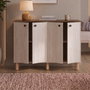 Hanah Home Consola Luvia Travertino y Venezia Nogal